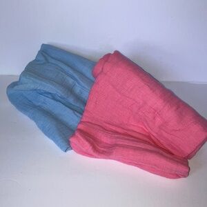Pink and Blue‎ Swaddle/Receiving  Blanket Set
